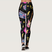 Moderner trendiger 80er Stil Hübsch Schwarz Leggings (Rückseite)