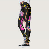 Moderner trendiger 80er Stil Hübsch Schwarz Leggings (Links)