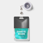 Moderner trendiger aquamariner Nagellack Schönheit Ausweis (Front with Retractable)