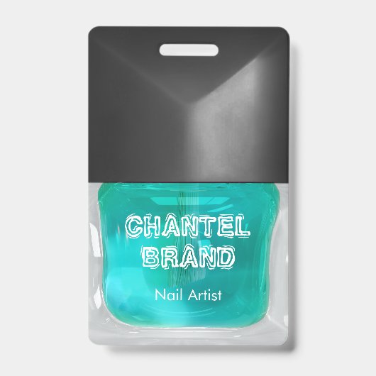 Moderner trendiger aquamariner Nagellack Schönheit Ausweis (Front)