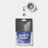 Moderner, trendiger, blauer Nagellack, Schönheitss Ausweis (Vorderseite mit einziehbar)