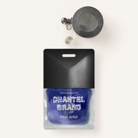 Moderner, trendiger, blauer Nagellack, Schönheitss Ausweis (Vorderseite mit Rechteck)