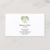 Moderner, trendiger Coach Baum des Lebens Hände He Visitenkarte (Rückseite)