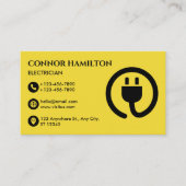 Moderner, trendiger Cooler gelber Kabelnetzbetreib Visitenkarte (Vorderseite)