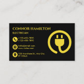 Moderner, trendiger Cooler gelber Kabelnetzbetreib Visitenkarte (Vorderseite)