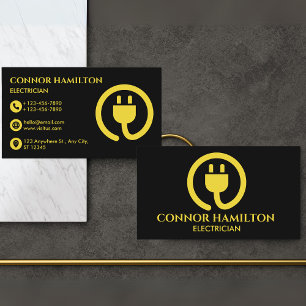 Moderner, trendiger Cooler gelber Kabelnetzbetreib Visitenkarte