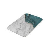 Moderner, trendiger, dunkler, Aquamariner Goldmarm Badematte (Schrägansicht)