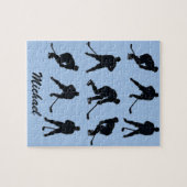 Moderner trendiger Eishockeyspieler Personalisiert Puzzle (Horizontal)