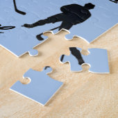 Moderner trendiger Eishockeyspieler Personalisiert Puzzle (Seite)