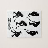 Moderner trendiger Eishockeyspieler Personalisiert Puzzle (Horizontal)