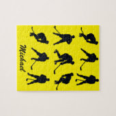 Moderner trendiger Eishockeyspieler Personalisiert Puzzle (Horizontal)
