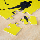 Moderner trendiger Eishockeyspieler Personalisiert Puzzle (Seite)
