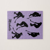 Moderner trendiger Eishockeyspieler Personalisiert Puzzle (Horizontal)