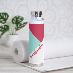 Moderner trendiger, farbenfroher rosa Personalisie Trinkflasche