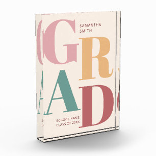 Moderner, trendiger, farbenfroher Script-Abschluss Fotoblock