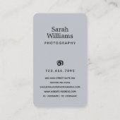 Moderner, trendiger Fotograf Vertikal Visitenkarte (Rückseite)