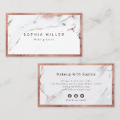 Moderner, trendiger Goldmarmor der Rose Makeup Art Visitenkarte (Vorne/Hinten)