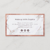 Moderner, trendiger Goldmarmor der Rose Makeup Art Visitenkarte (Rückseite)
