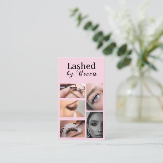 Moderner trendiger Lashes qr Code Visitenkarte (Stehend Vorderseite)