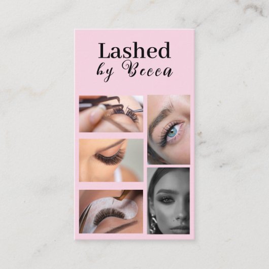 Moderner trendiger Lashes qr Code Visitenkarte (Vorderseite)