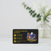 Moderner, trendiger, lebendiger Elektromann Visitenkarte (Stehend Vorderseite)