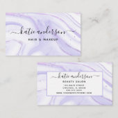 Moderner, trendiger Lila Marmor Visitenkarte (Vorne/Hinten)