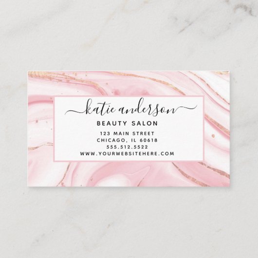 Moderner, trendiger Marmor Visitenkarte (Rückseite)
