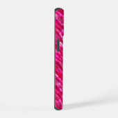 Moderner trendiger monogramm-Hot-Rosa-Glitzer iPhone 15 Hülle (Rechte Seite)