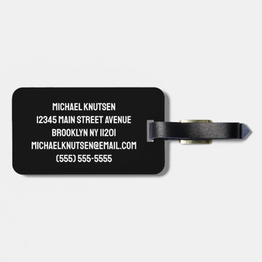 Moderner, trendiger Personalisierter Baseballball  Gepäckanhänger (Rückseite horizontal)