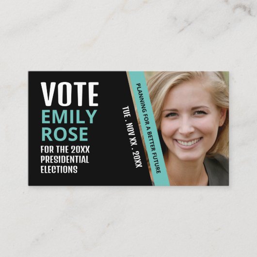 Moderner, trendiger politischer Wahlkämpfer Visitenkarte (Vorderseite)