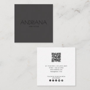 Moderner, trendiger QR-Code für schwarze Social Me Quadratische Visitenkarte