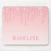 Moderner, trendiger, rosafarbener Glitzer Mousepad (Vorne)