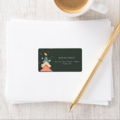 Moderner, trendiger Schneehochbaum Adressaufkleber (Insitu)