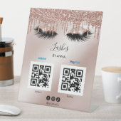 Moderner trendiger Schönheitsscan zum Bezahlen von Sockelschild (In Situ)