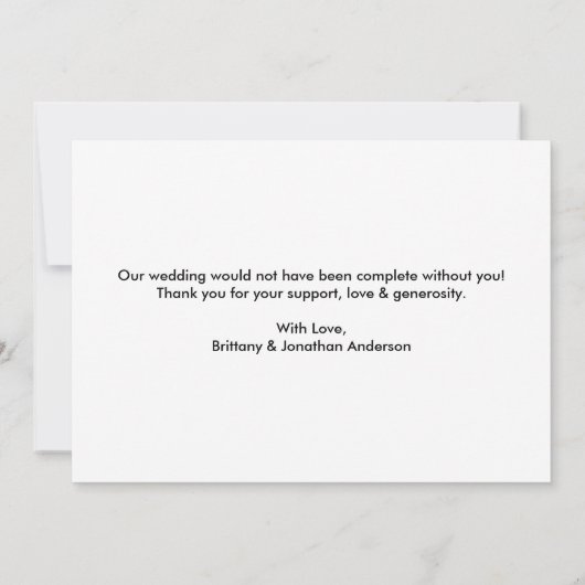 Moderner, trendiger Schreibmaschinentext 2 Foto Ho Dankeskarte (Rückseite)