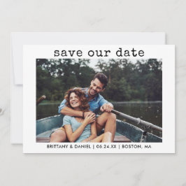Moderner, trendiger Schreibmaschinentext Unser Dat Save The Date
