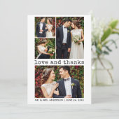 Moderner, trendiger Schreibtisch Hochzeit 4 Foto Dankeskarte (Stehend Vorderseite)