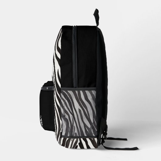 Moderner, trendiger schwarz-weißer Zebrastreifen Bedruckter Rucksack (Rechts)