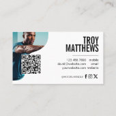 Moderner Trendiger Selbstbewusster Fitness-Trainer Visitenkarte (Rückseite)