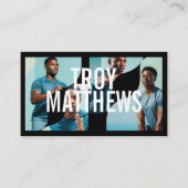 Moderner Trendiger Selbstbewusster Fitness-Trainer Visitenkarte (Vorderseite)