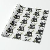 Moderner Trendiger Süßer Panda Bär Mit Grünzeug Ba Geschenkpapier (Ungerollt)