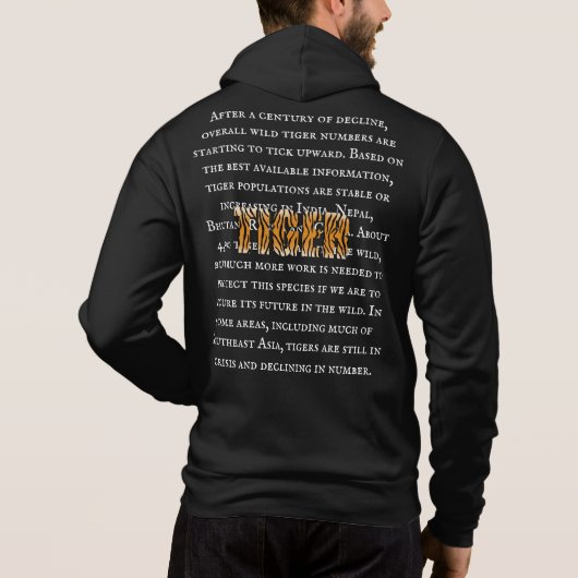 Moderner, trendiger Tiger-basierter Tiger schwarz- Hoodie (Rückseite)
