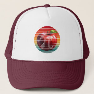 Moderner Trendiger Vintage Pi-Tag Apfel Frucht Truckerkappe