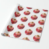 Moderner trendiger Wasserfarbe-Frucht Granatapfel Geschenkpapier (Ungerollt)