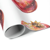 Moderner trendiger Wasserfarbe-Frucht Granatapfel Geschenkpapier (Rolleneckpunkt)