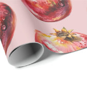Moderner trendiger Wasserfarbe-Frucht Granatapfel Geschenkpapier (Rolleneckpunkt)