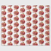Moderner trendiger Wasserfarben-Frucht Granatapfel Geschenkpapier (Flach)