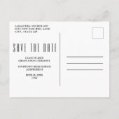 Moderner, trendiger Weißer Abschluss 4 FotoCollage Einladungspostkarte (Rückseite)