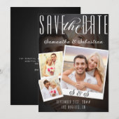 Moderner Trendsetter mit 3 Foto QR CODE Save the D Date (Vorne/Hinten)