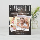 Moderner Trendsetter mit 3 Foto QR CODE Save the D Save The Date (Stehend Vorderseite)